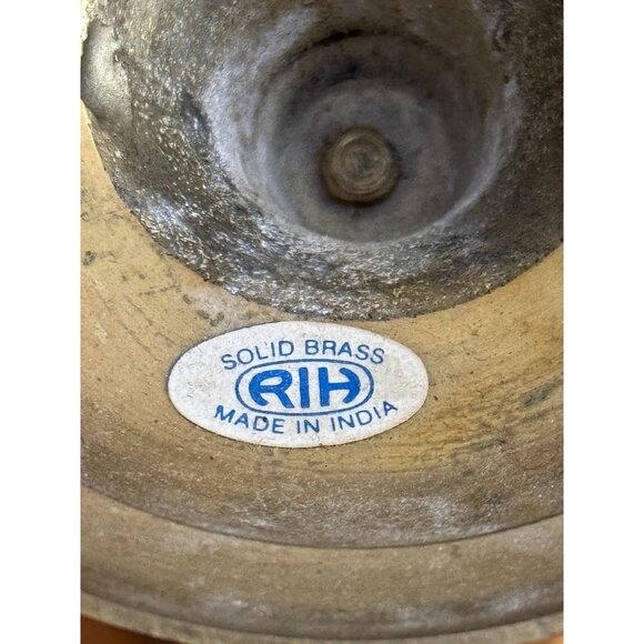 RIH Solid Brass Candle Holder Candlestick Made In India 7 1/2" x 4" - Picture 5 of 5